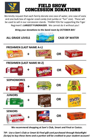 Field Show Concession Donation